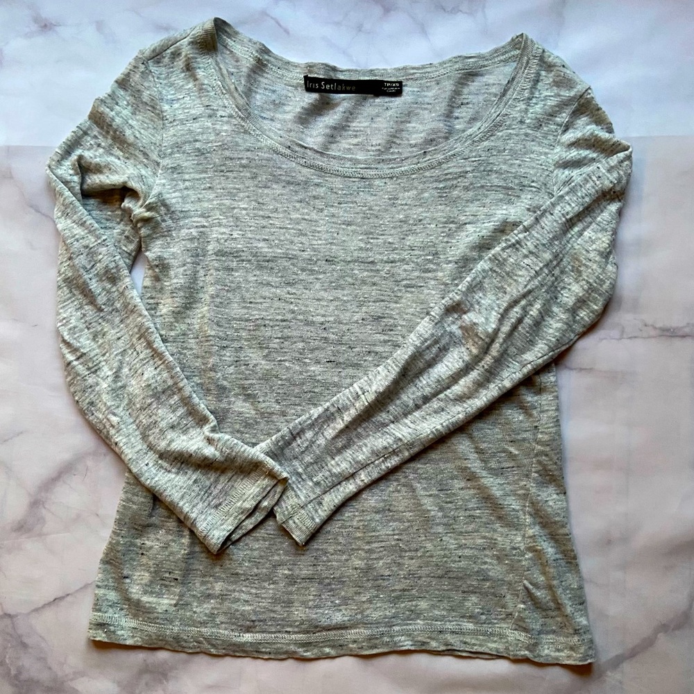 Heathered grey long sleeve top